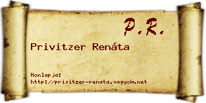Privitzer Renáta névjegykártya